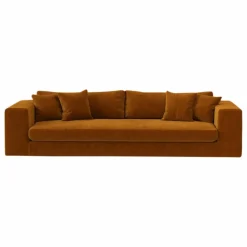 Canapé 4 places Bellechasse en velours gratté - 275 cm | Cognac