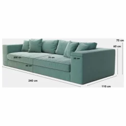Canapé 3 places Bellechasse light en bouclette - 240 cm | Off-White