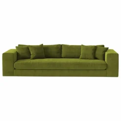 Canapé 4 places Bellechasse en velours brut - 275 cm | Vert mousse