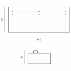 Canapé 3 places Bellechasse light en coton et lin - 240 cm | Lin