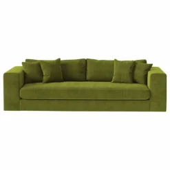 Canapé 3 places Bellechasse en velours brut - 245 cm | Vert mousse
