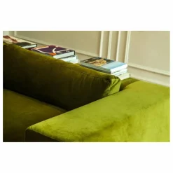Canapé 3 places Bellechasse en velours brut - 245 cm | Vert mousse