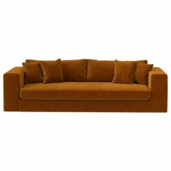 Canapé 3 places Bellechasse en velours gratté - 245 cm | Cognac