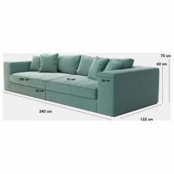 Canapé 3 places Bellechasse en velours gratté - 245 cm | Cognac
