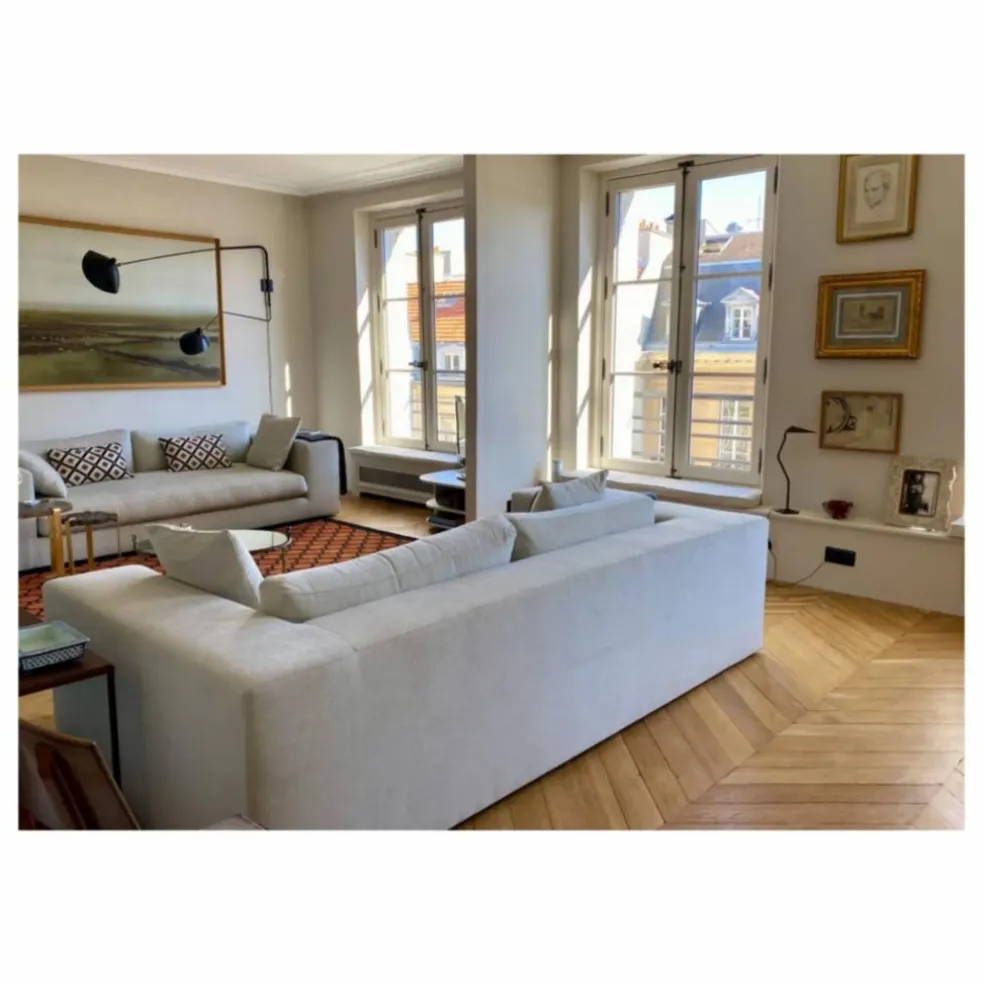 Canapé 4 places Bellechasse en velours brut - 275 cm | Bleu marine