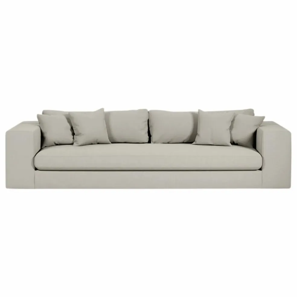 Canapé 3 places Bellechasse en coton et lin - 245 cm | Perle