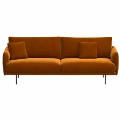 Canapé 3 places Isly en velours gratté - 205 cm | Cognac