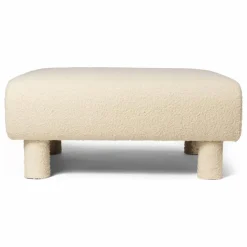 Canapé Dase bouclé module ottoman | Ivoire