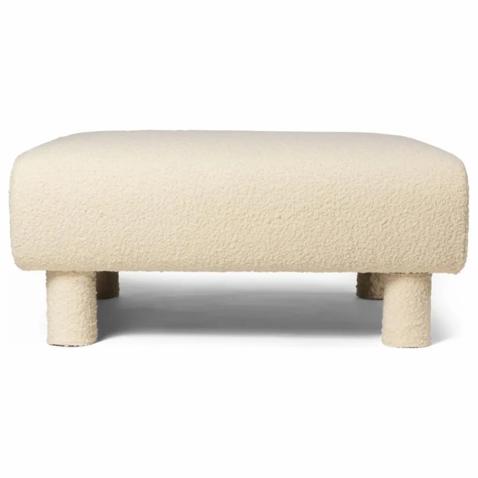 Canapé Dase bouclé module ottoman | Ivoire