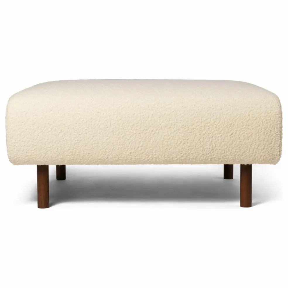 Canapé Dase bouclé module ottoman | Ivoire