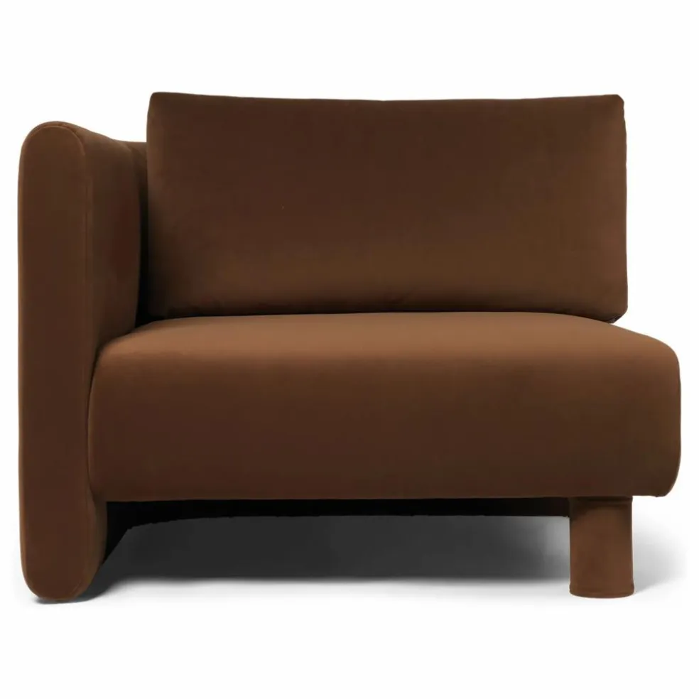 Canapé Dase velours module gauche | Marron