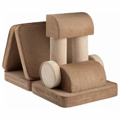 Canapé modulable en velours côtelé | Marron