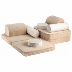 Canapé modulable en velours côtelé | Marron clair