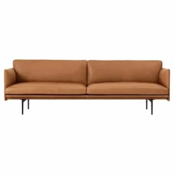 Canapé Outline en cuir 3 places | Cognac