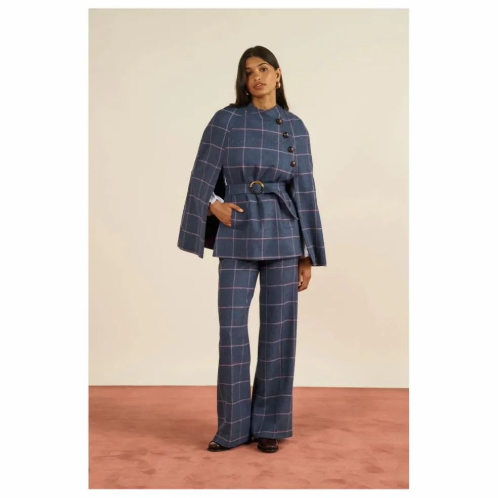 Cape Clery Carreaux Laine | Violet