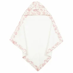 Cape de bain en éponge Toile de Jouy | Rose pêche