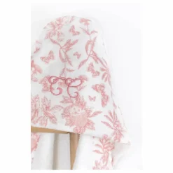 Cape de bain en éponge Toile de Jouy | Rose pêche