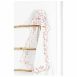 Cape de bain en éponge Toile de Jouy | Rose pêche