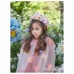 Cape florale Rose en tulle