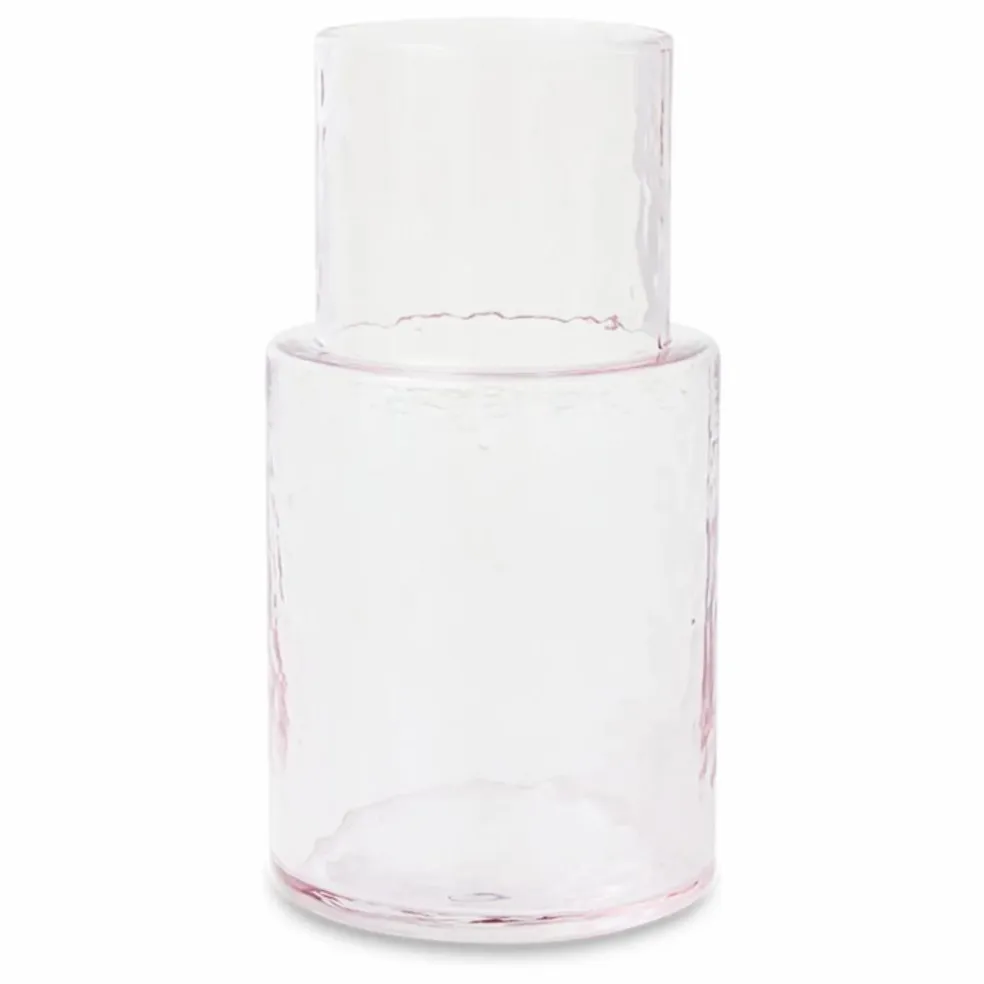 Carafe en verre Tube | Rose transparent