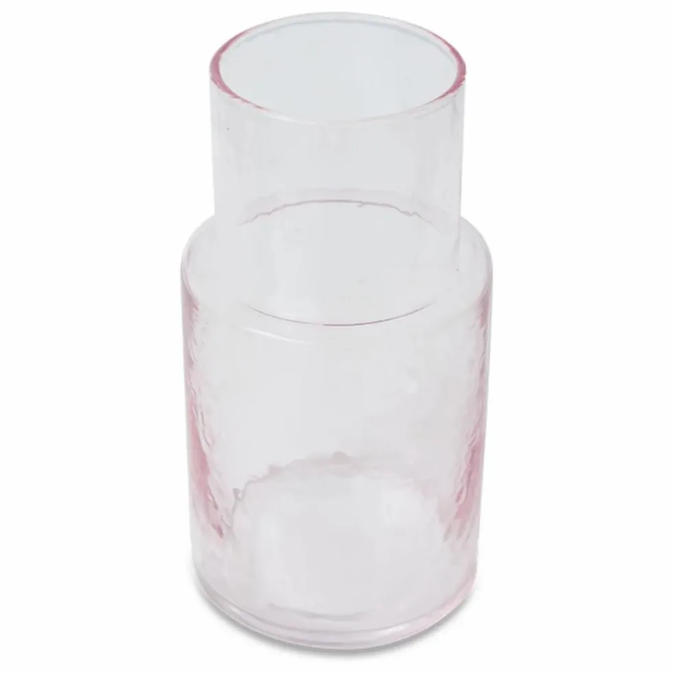 Carafe en verre Tube | Rose transparent