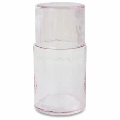 Carafe en verre Tube | Rose transparent