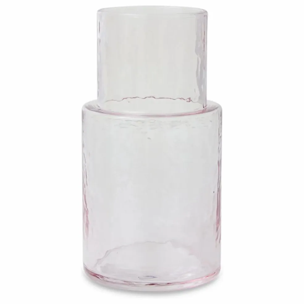 Carafe en verre Tube | Rose transparent