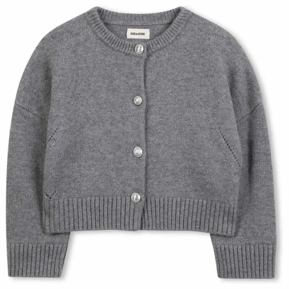 Cardigan Ailes Laine | Gris chiné