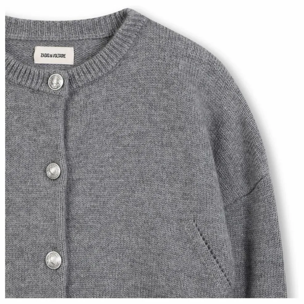 Cardigan Ailes Laine | Gris chiné