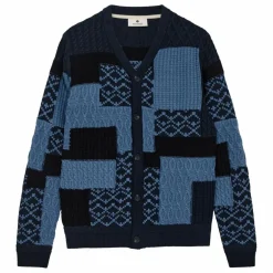 Cardigan Aksvend Patchwork Fibres Recyclées | Bleu marine