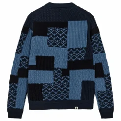 Cardigan Aksvend Patchwork Fibres Recyclées | Bleu marine