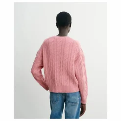 Cardigan Ample Maxi Torsades Cachemire | Rose bonbon