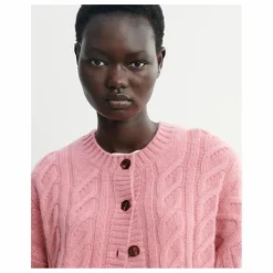 Cardigan Ample Maxi Torsades Cachemire | Rose bonbon