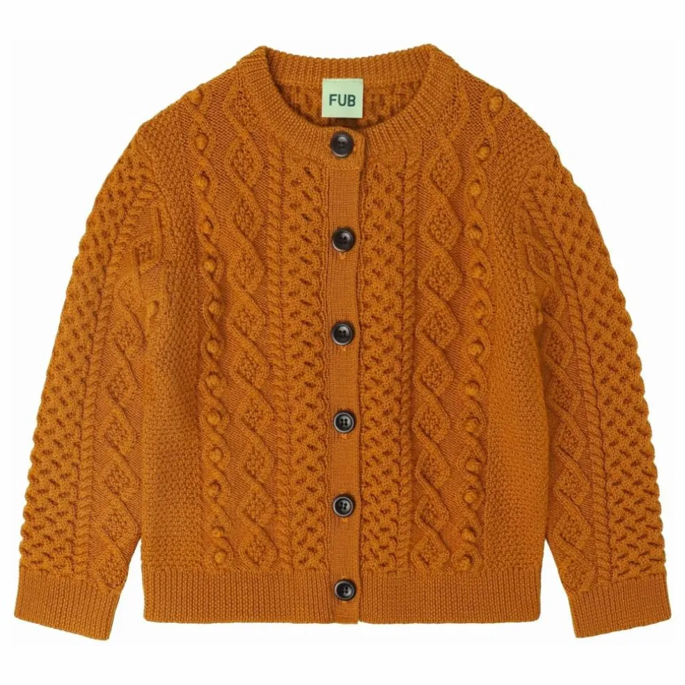 Cardigan Aran Laine de Mérinos | Rouille