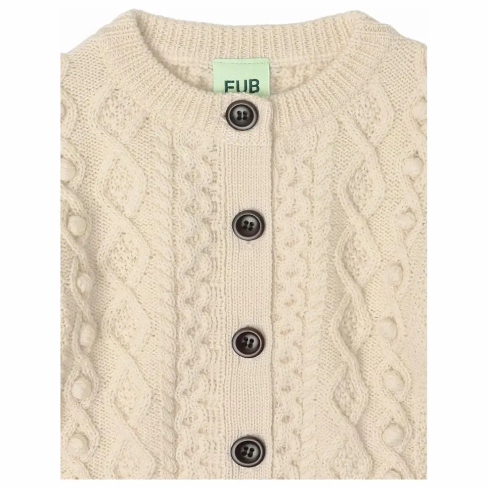 Cardigan Aran Laine de Mérinos Bébé | Ecru