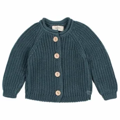 Cardigan Bébé Coton Bio | Bleu canard