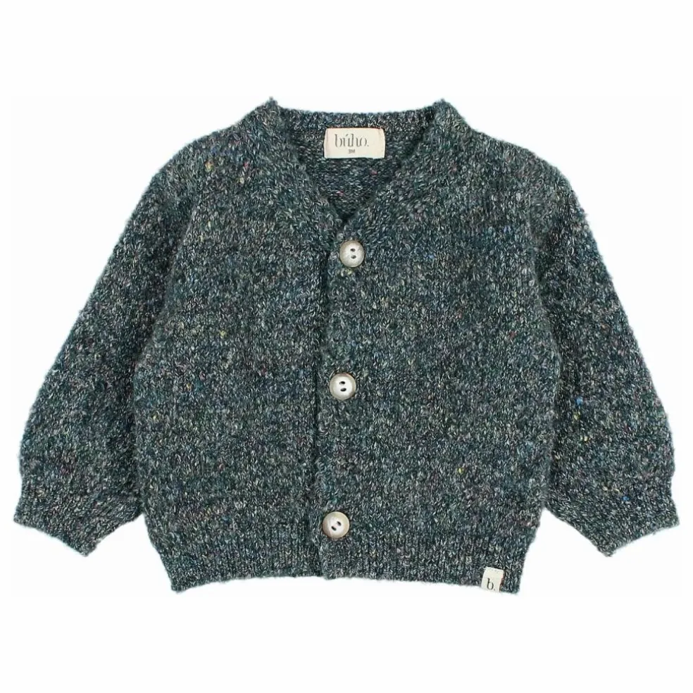 Cardigan Bébé Fibres Recyclées | Vert Cèdre