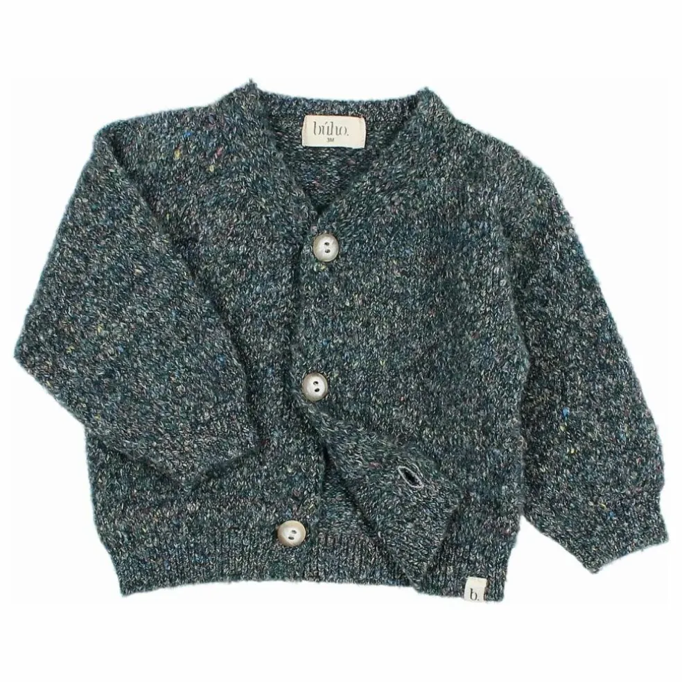 Cardigan Bébé Fibres Recyclées | Vert Cèdre