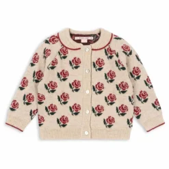 Cardigan Belou Roses Laine | Ecru