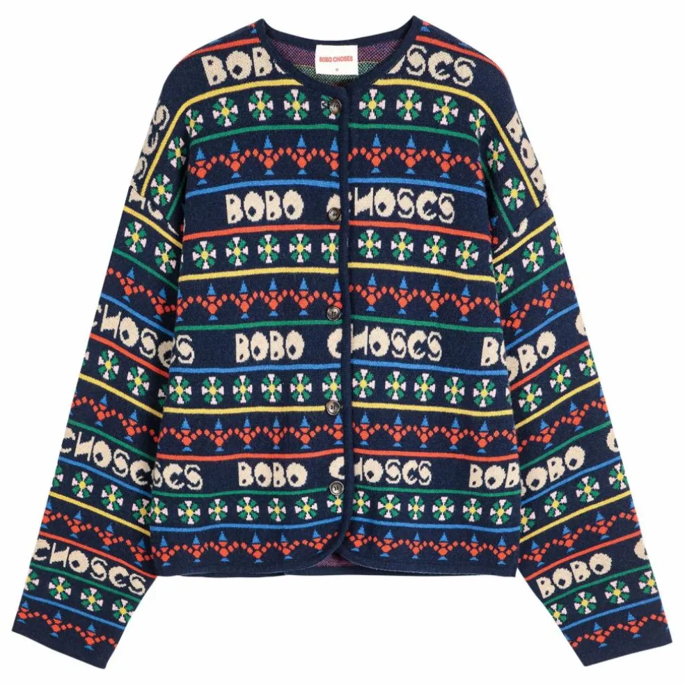 Cardigan Bobo Choses Laine et Fibres Recyclées - Collection Femme | Bleu marine