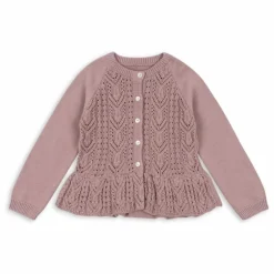 Cardigan Cabby Coton Bio | Mauve