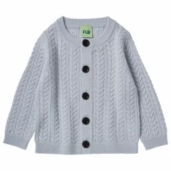 Cardigan Cable Maille Fine Laine Mérinos | Bleu ciel
