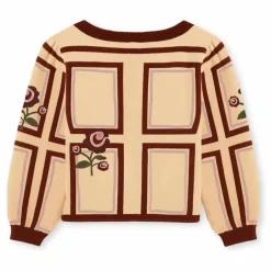 Cardigan Charlotte Fleurs Coton Bio | Ecru