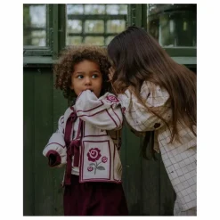 Cardigan Charlotte Fleurs Coton Bio | Ecru