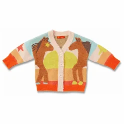 Cardigan Chevaux | Rose pâle