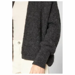 Cardigan Col Chale East Alpaga | Gris anthracite chiné