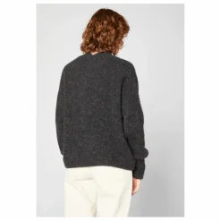 Cardigan Col Chale East Alpaga | Gris anthracite chiné