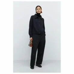 Cardigan Col Chemise Laine Mérinos Extra Fine | Gris anthracite