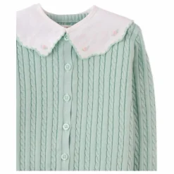 Cardigan Col Claudine | Vert d'eau
