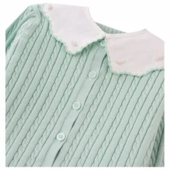 Cardigan Col Claudine | Vert d'eau